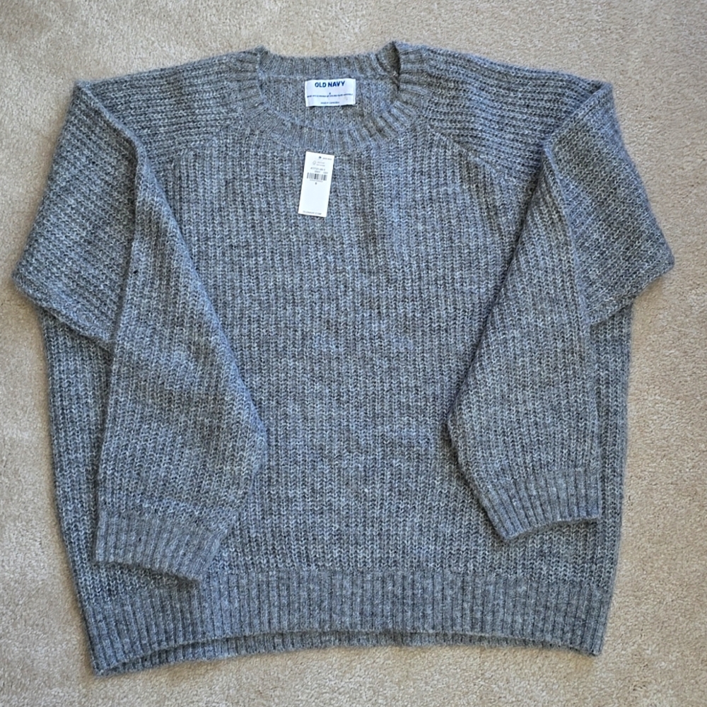 Heathered Cozy Shaker-Stitch Pullover Sweater Size Small NWT